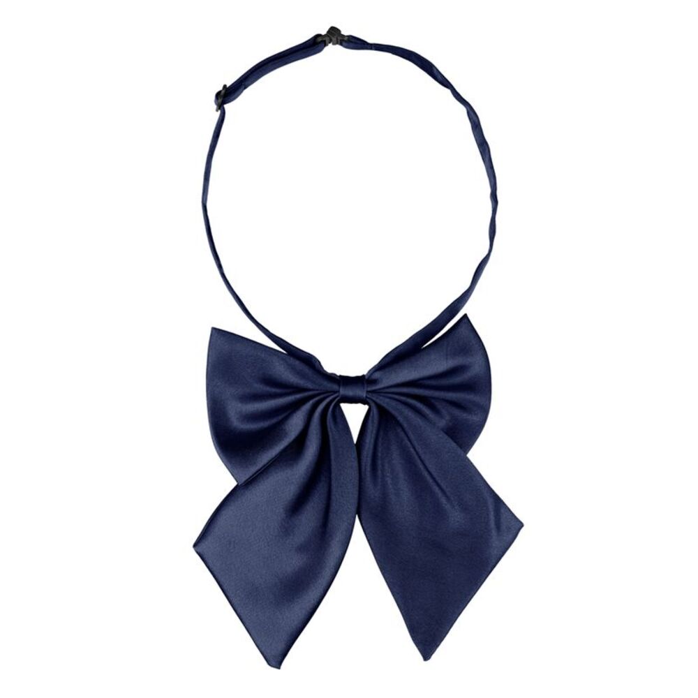 Adjustable Solid Color Pre-tied Uniform Work Costume Bow Tie One Size Navy Blue